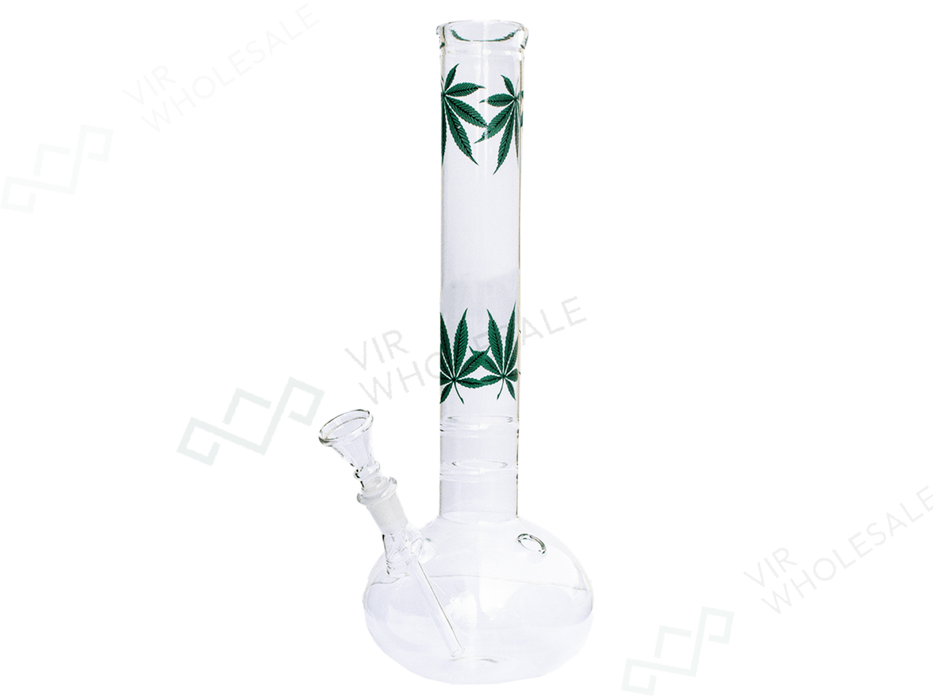 Glass Bong - Classic Leaf 13” Straight - VIR Wholesale