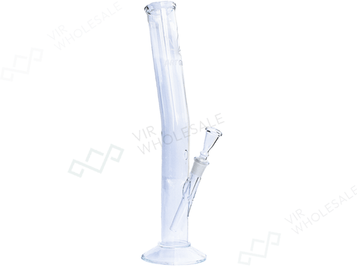 Glass Bong - Clear 17” Curved Straight Art with Logo - VIR Wholesale