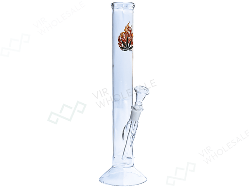 Glass Bong - Fire Leaf 13” Straight - VIR Wholesale