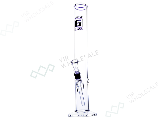 Glow Glass Curved Cylindrical Bong – Model 675, 42 cm, 18.8 mm Joint, Ø 50 mm - VIR Wholesale