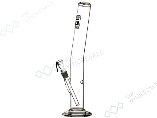 Glow Glass Curved Cylindrical Bong – Model 675, 42 cm, 18.8 mm Joint, Ø 50 mm - VIR Wholesale