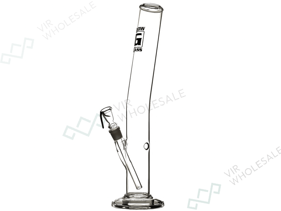 Glow Glass Curved Cylindrical Bong – Model 675, 42 cm, 18.8 mm Joint, Ø 50 mm - VIR Wholesale