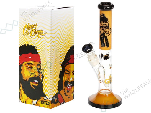 Grace Glass | Cheech & Chong 'Peace' - Straight Bong Amber H:30cm - Ø:38mm - SG:18.8mm - VIR Wholesale