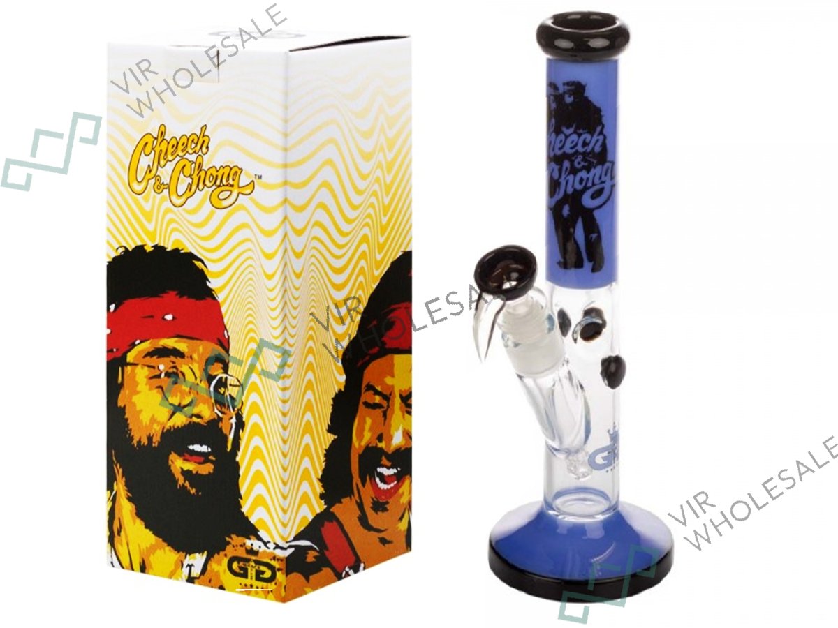 GRACE GLASS| Cheech & Chong 'Peace' - Straight Bong Blue H:30cm - Ø:38 ...