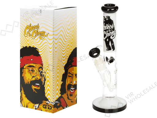 Grace Glass | Cheech & Chong 'Peace' - Straight Bong White H:30cm - Ø:38mm - SG:18.8mm - VIR Wholesale