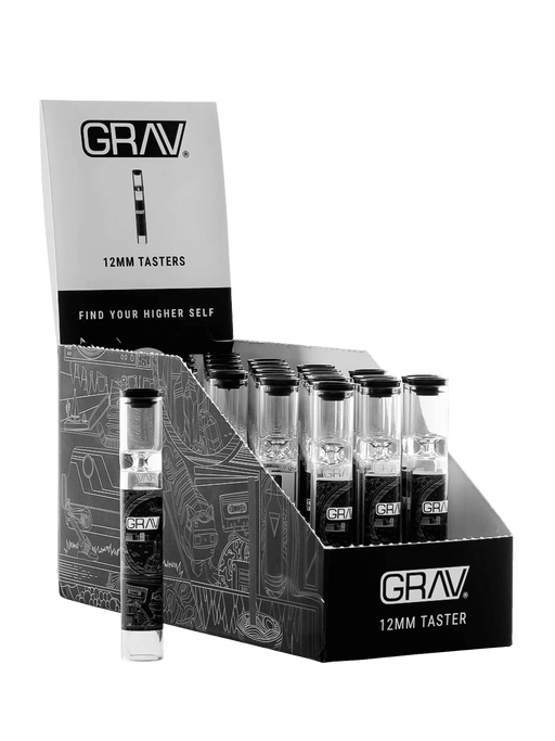GRAV 12mm Clear Glass Taster with Cap – Pack of 30 or Single - VIR Wholesale