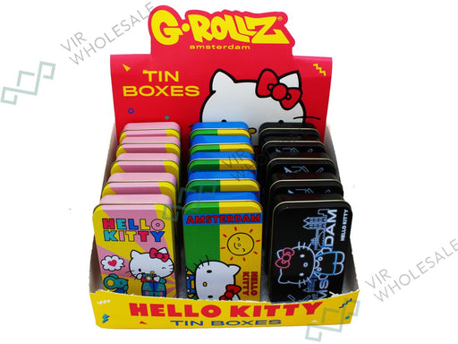 GROLLZ | Hello Kitty Storage Tins - 15 Per Box - 3 Designs Version 2 - VIR Wholesale