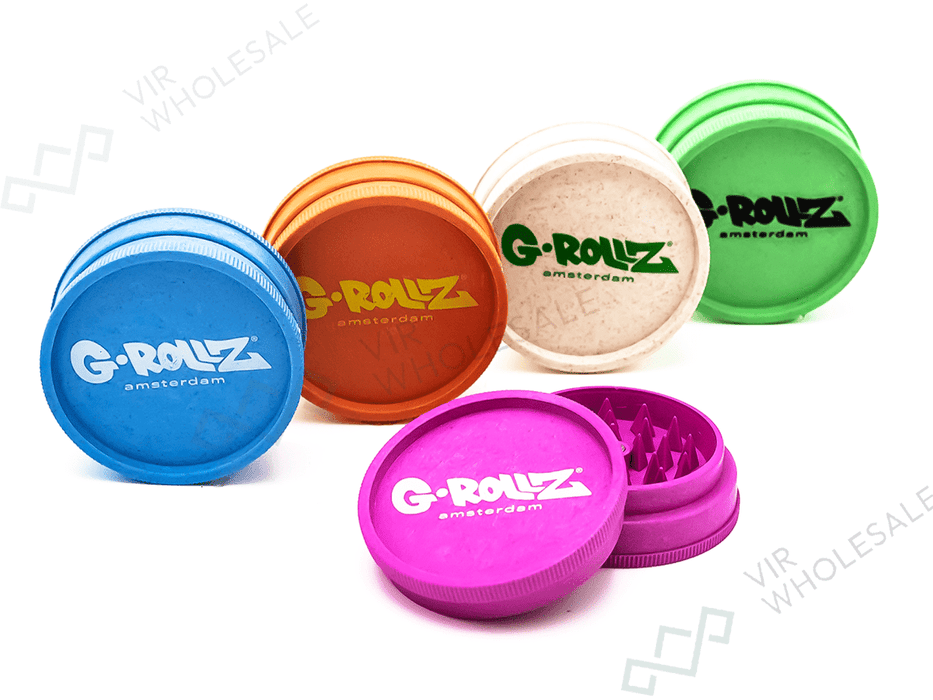 G‑Rollz Hemp 2‑Part Grinder - Ø60mm Mix color - VIR Wholesale