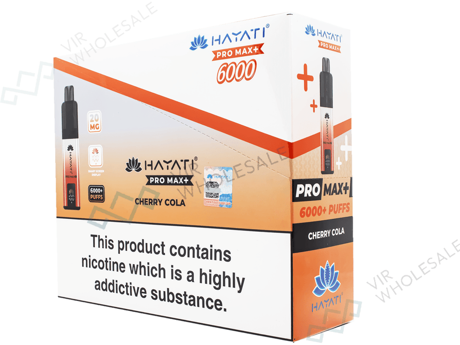 Hayati Pro Max+ 6000 Puffs - 5 Per Box - VIR Wholesale