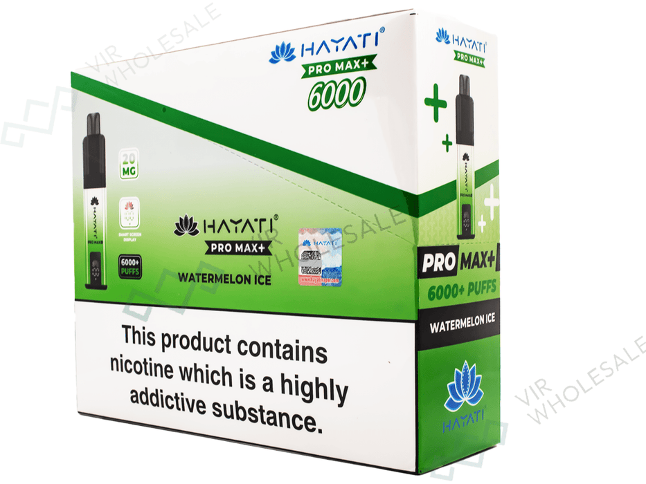 Hayati Pro Max+ 6000 Puffs - 5 Per Box - VIR Wholesale