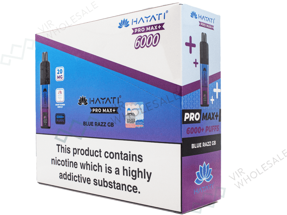 Hayati Pro Max+ 6000 Puffs - 5 Per Box - VIR Wholesale