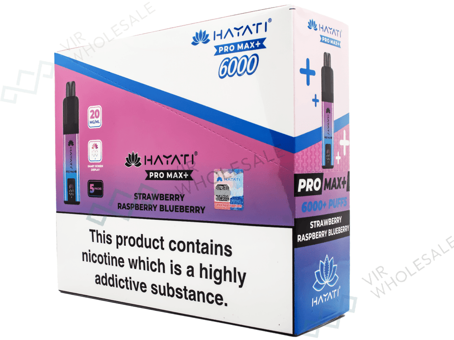 Hayati Pro Max+ 6000 Puffs - 5 Per Box - VIR Wholesale