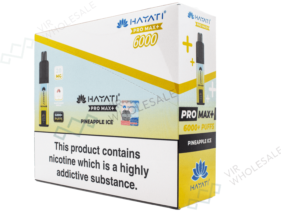 Hayati Pro Max+ 6000 Puffs - 5 Per Box - VIR Wholesale