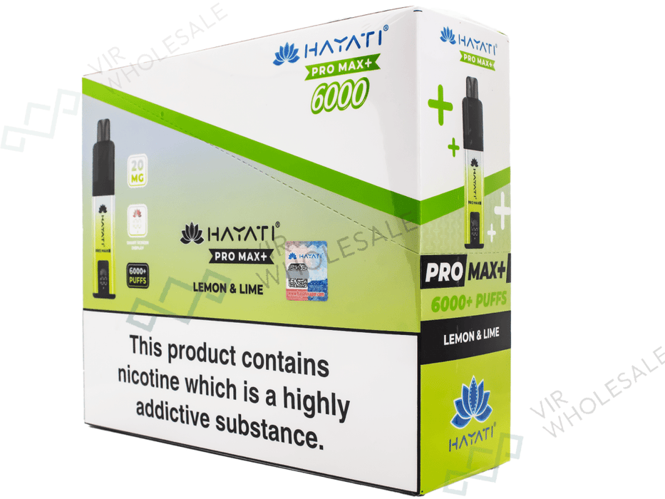 Hayati Pro Max+ 6000 Puffs - 5 Per Box - VIR Wholesale