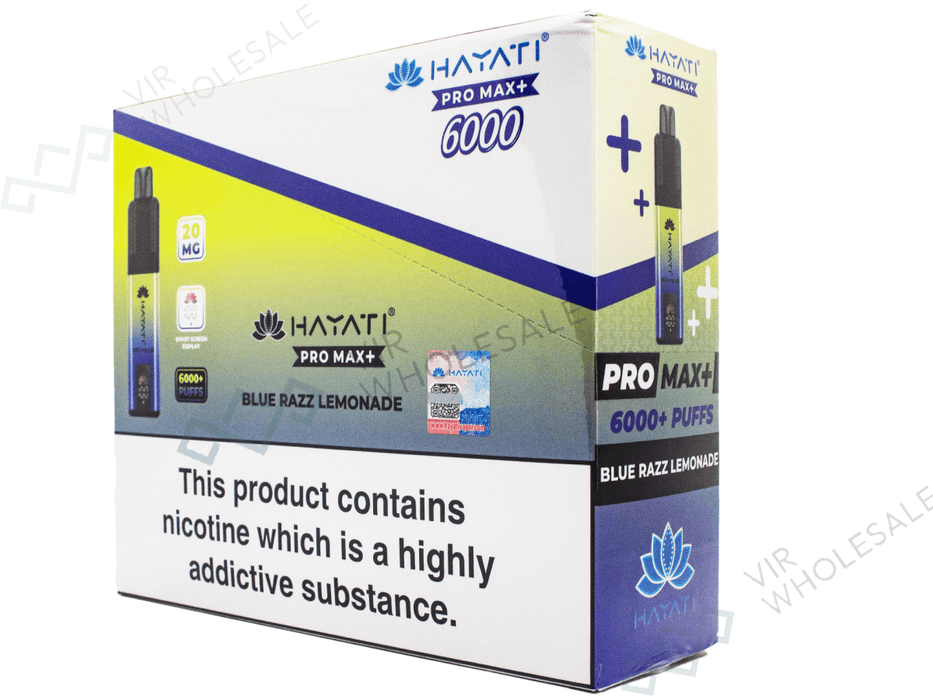 Hayati Pro Max+ 6000 Puffs - 5 Per Box - VIR Wholesale