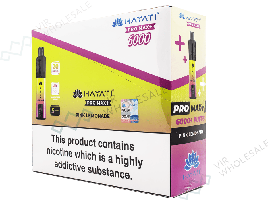 Hayati Pro Max+ 6000 Puffs - 5 Per Box - VIR Wholesale