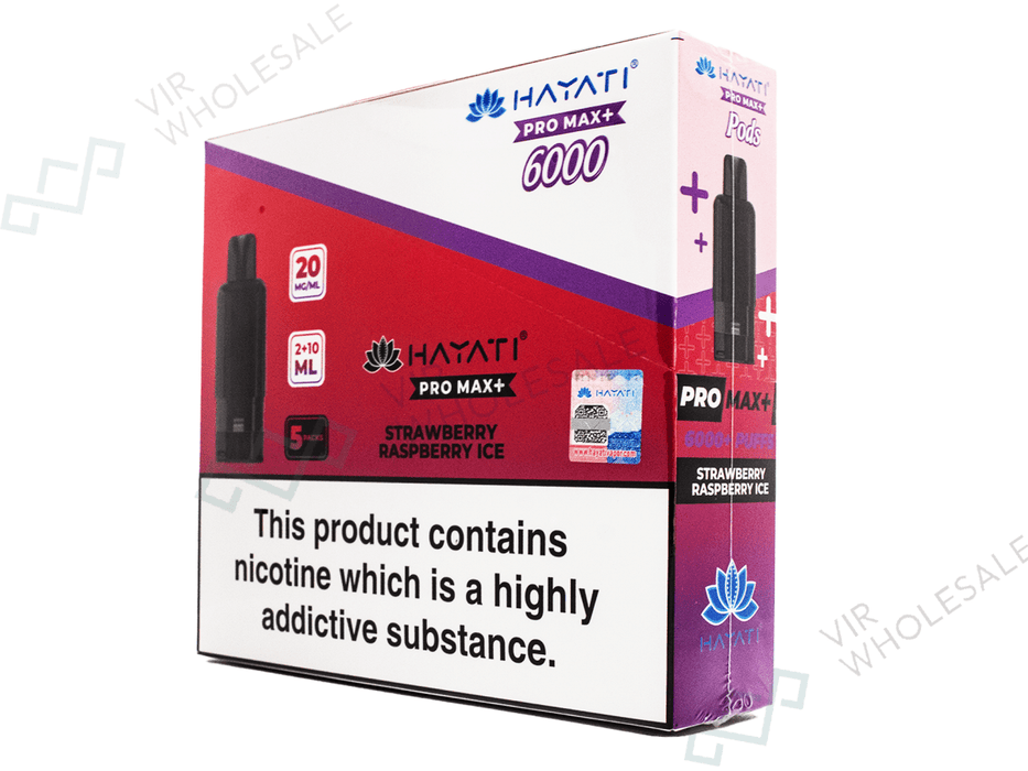 Hayati Pro Max Refill Pods – 6000 Puffs - 5 Per Box - VIR Wholesale