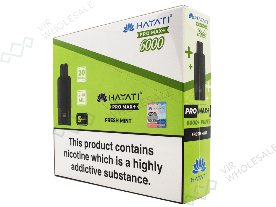 Hayati Pro Max Refill Pods – 6000 Puffs - 5 Per Box - VIR Wholesale
