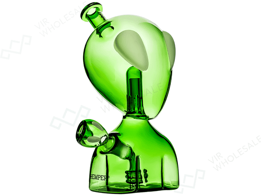 Hemper Alien Head XL Glass Green Large Bong 6" - VIR Wholesale