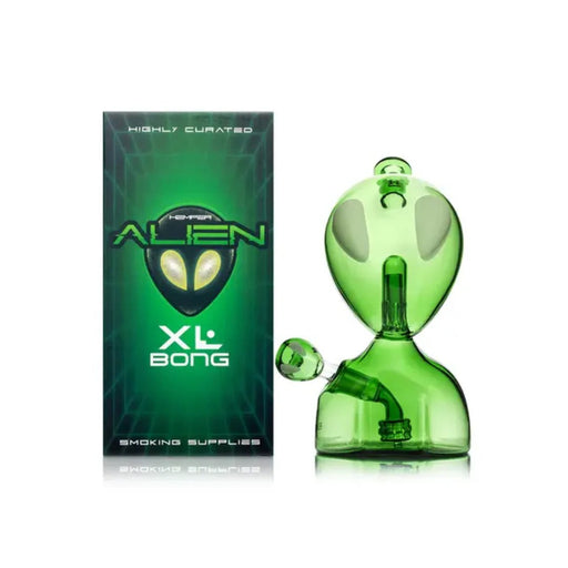 Hemper Alien Head XL Glass Green Large Bong 6" - VIR Wholesale