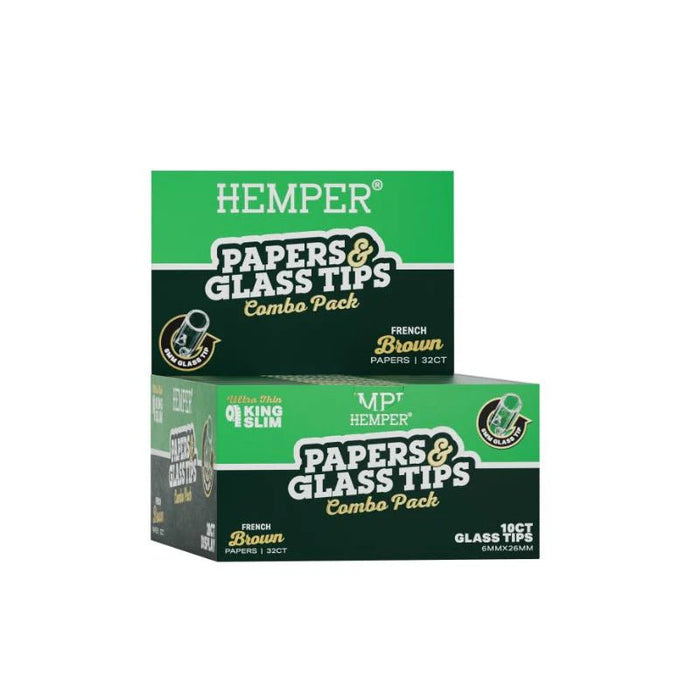 Hemper French brown paper + 6mm glass tips - VIR Wholesale