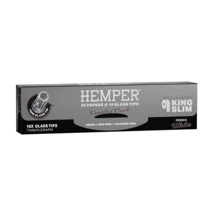 Hemper French White paper + 7mm glass tips - VIR Wholesale