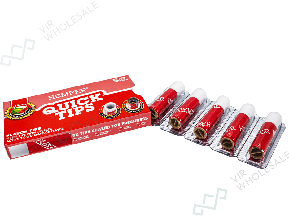 Hemper Quick Tips – Watermelon Flavour 5 Per Pack - 10 Packs Per Box - VIR Wholesale
