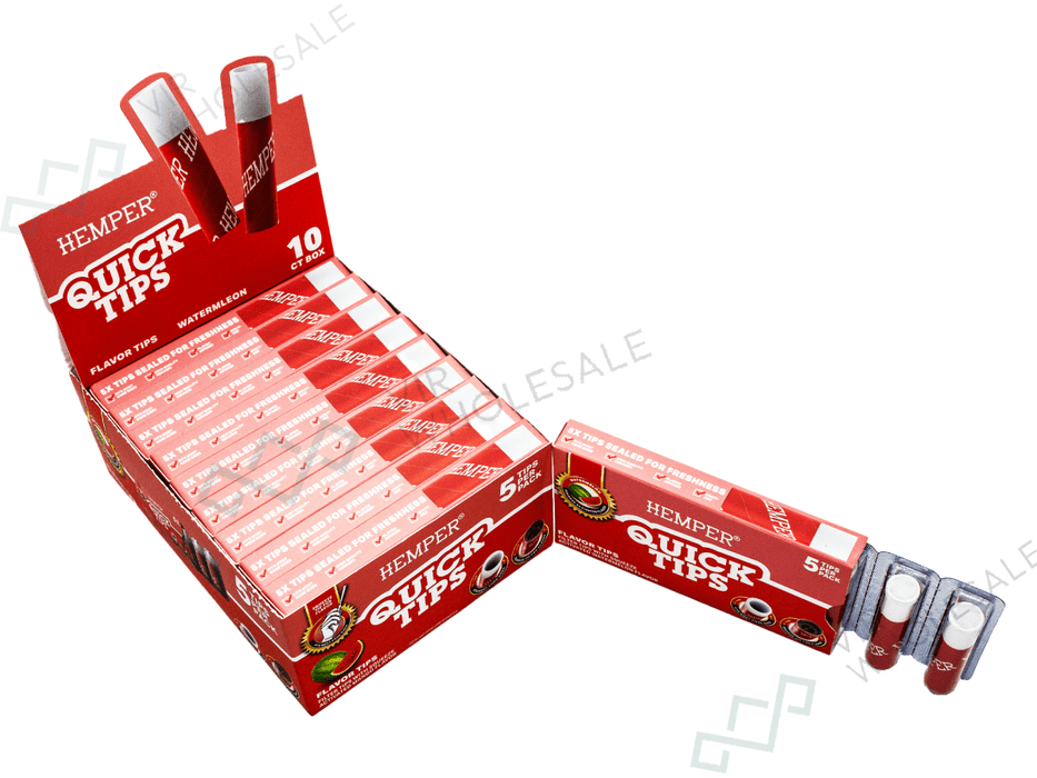 Hemper Quick Tips – Watermelon Flavour 5 Per Pack - 10 Packs Per Box - VIR Wholesale