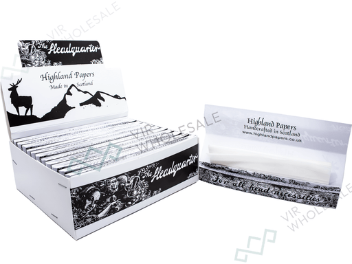 Highland Headquarters Papers + Tips – 24 per Box - VIR Wholesale