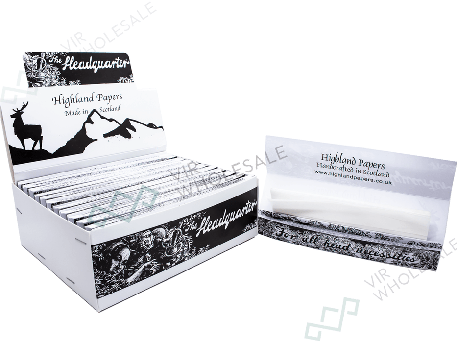 Highland Headquarters Papers + Tips – 24 per Box - VIR Wholesale