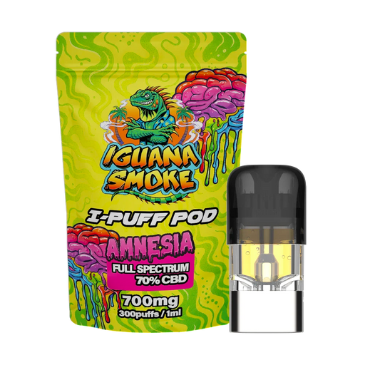 Iguana Smoke I-Puff Amnesia 1ml CBD Vape Replacement Pod (700mg) - VIR Wholesale