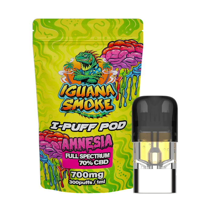 Iguana Smoke I-Puff Amnesia 1ml CBD Vape Replacement Pod (700mg) - VIR Wholesale