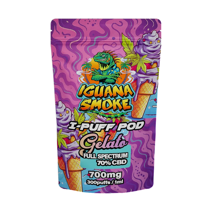 Iguana Smoke I-Puff Gelato 1ml CBD Vape Replacement Pod (700mg) - VIR Wholesale