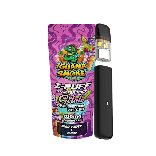 Iguana Smoke I-Puff Gelato 1ml CBD Vape Starter Pack (700mg) - VIR Wholesale