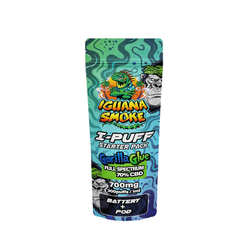 Iguana Smoke I-Puff Gorilla Glue 1ml CBD Vape Starter Pack (700mg) - VIR Wholesale