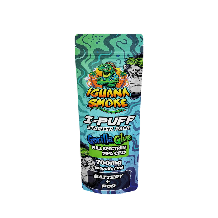Iguana Smoke I-Puff Gorilla Glue 1ml CBD Vape Starter Pack (700mg) - VIR Wholesale