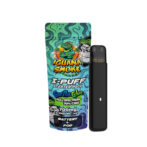 Iguana Smoke I-Puff Gorilla Glue 1ml CBD Vape Starter Pack (700mg) - VIR Wholesale