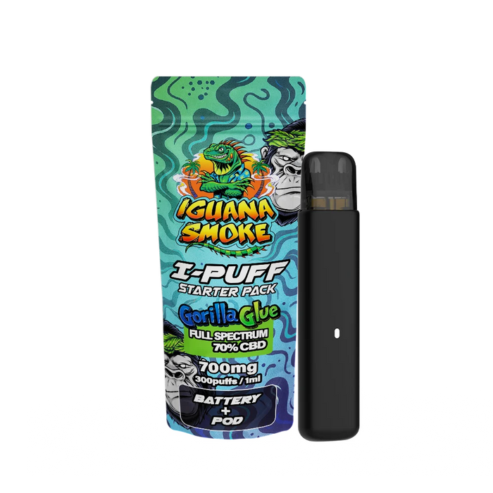 Iguana Smoke I-Puff Gorilla Glue 1ml CBD Vape Starter Pack (700mg) - VIR Wholesale