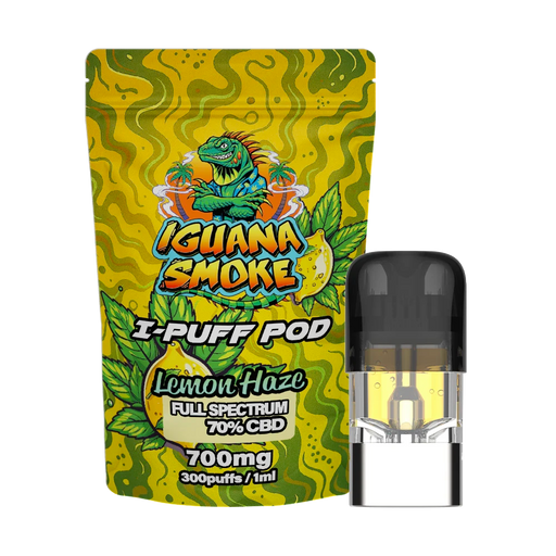 Iguana Smoke I-Puff Lemon Haze 1ml CBD Vape Replacement Pod (700mg) - VIR Wholesale