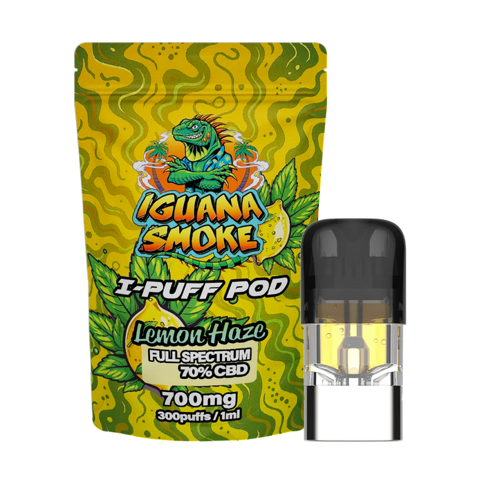 Iguana Smoke I-Puff Lemon Haze 1ml CBD Vape Replacement Pod (700mg) - VIR Wholesale