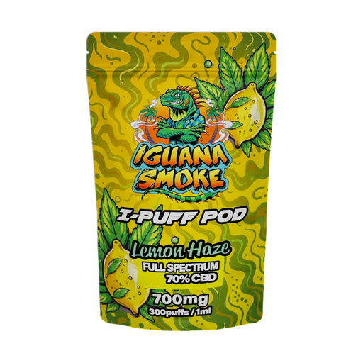 Iguana Smoke I-Puff Lemon Haze 1ml CBD Vape Replacement Pod (700mg) - VIR Wholesale