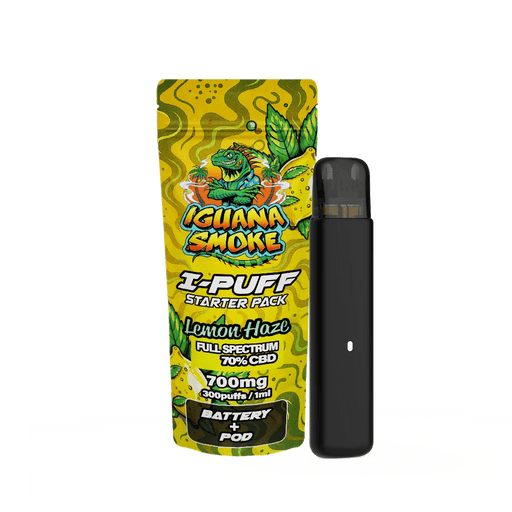 Iguana Smoke I-Puff Lemon Haze 1ml CBD Vape Starter Pack (700mg) - VIR Wholesale