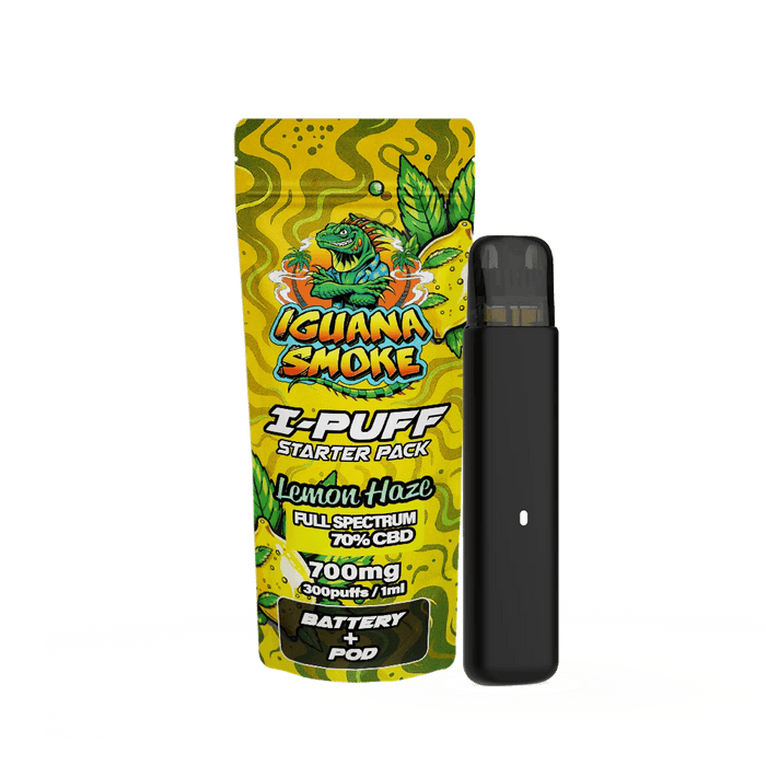 Iguana Smoke I-Puff Lemon Haze 1ml CBD Vape Starter Pack (700mg) - VIR Wholesale