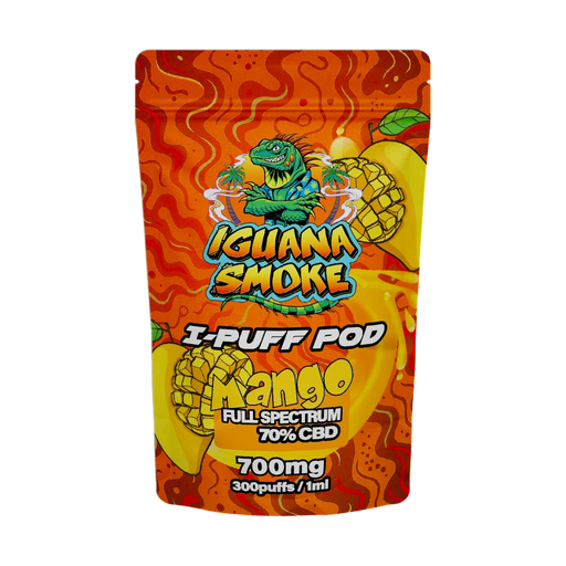 Iguana Smoke I-Puff Mango 1ml CBD Vape Replacement Pod (700mg) - VIR Wholesale