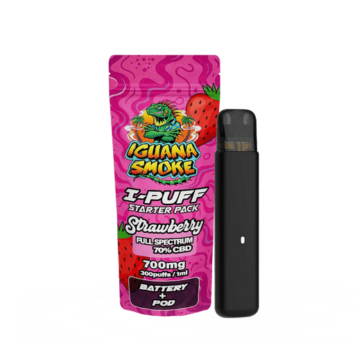 Iguana Smoke I-Puff Strawberry 1ml CBD Vape Starter Pack (700mg) - VIR Wholesale