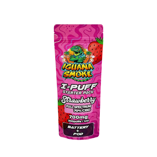 Iguana Smoke I-Puff Strawberry 1ml CBD Vape Starter Pack (700mg) - VIR Wholesale