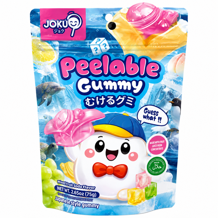 Joku Halal Peelable Mixed Fruit Soda Gummy 75g (10 Pack) - VIR Wholesale