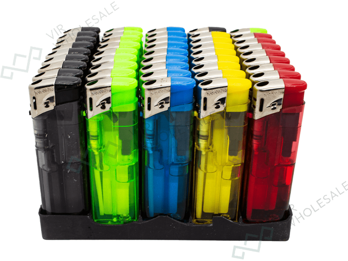 KARAN KING - Electronic Lighters, Translucent Colours - 50 Per Box ...