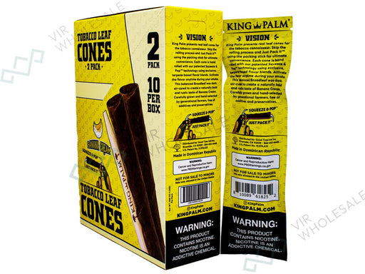 King Palm Flavoured Squeeze & Pop Tobacco Leaf Cones - Banana Cream (10pcs) - VIR Wholesale