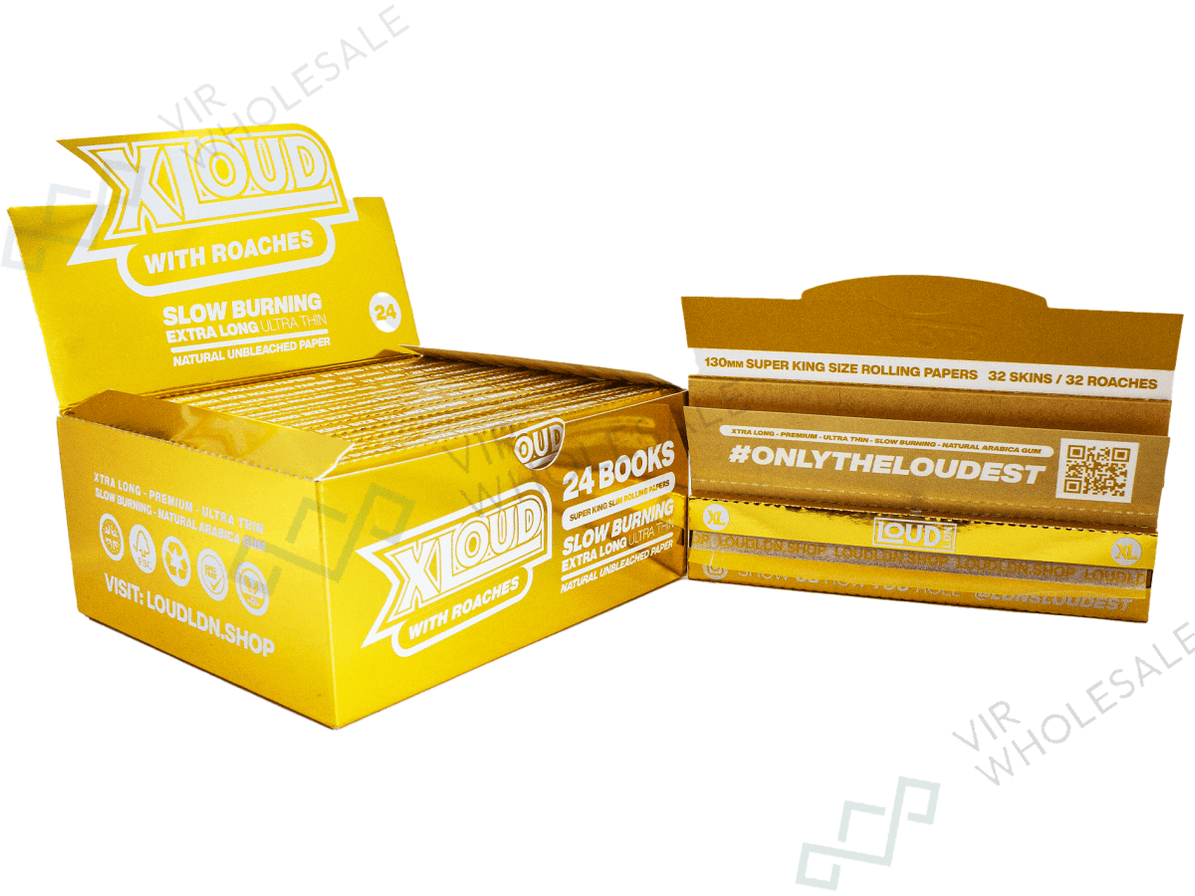 LOUD LDN | XLOUD Slow Burning Ultra Thin Extra Long Natural Rolling Pa ...